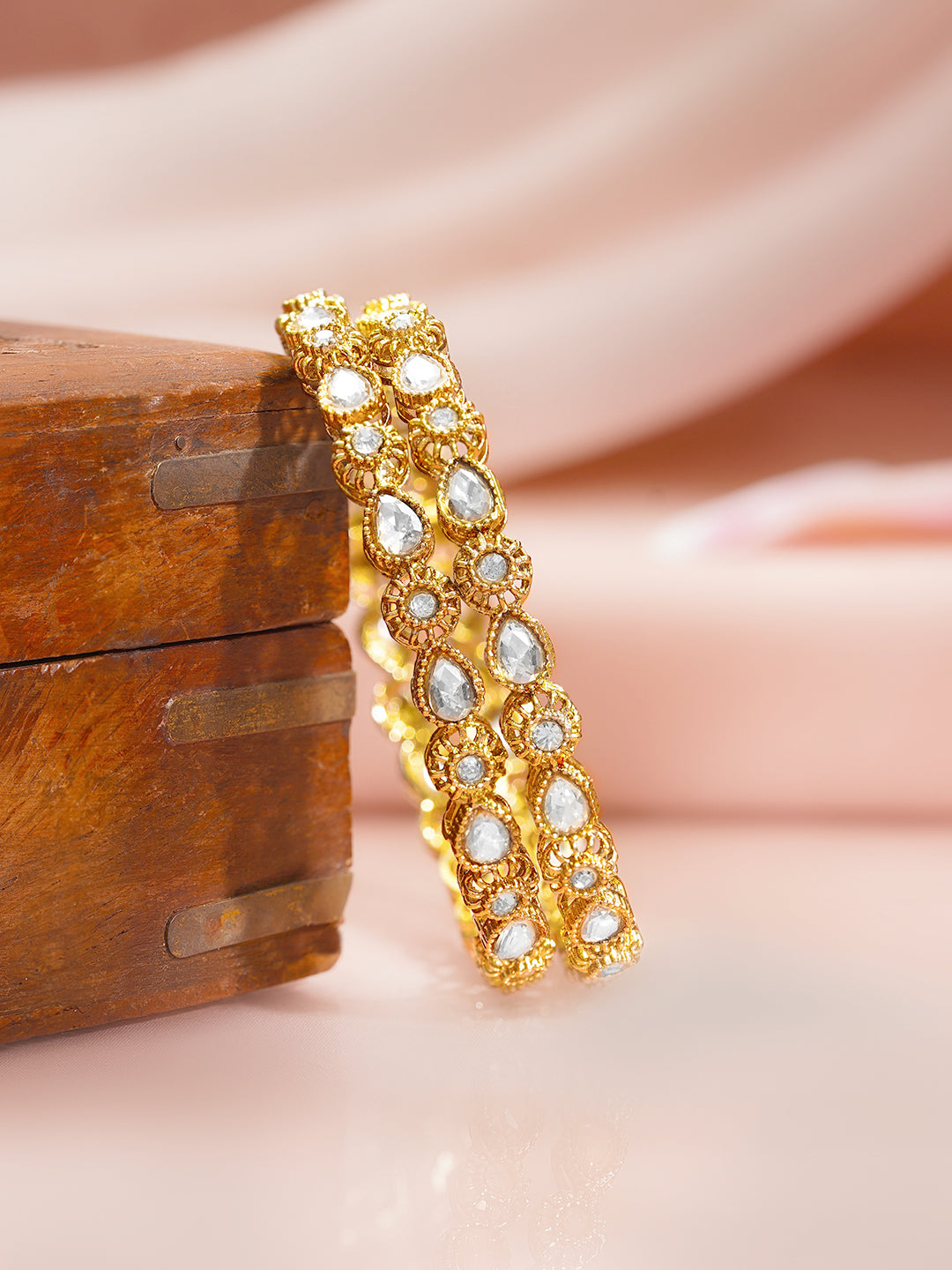 Champagne Glow Traditional Crystal Bangles