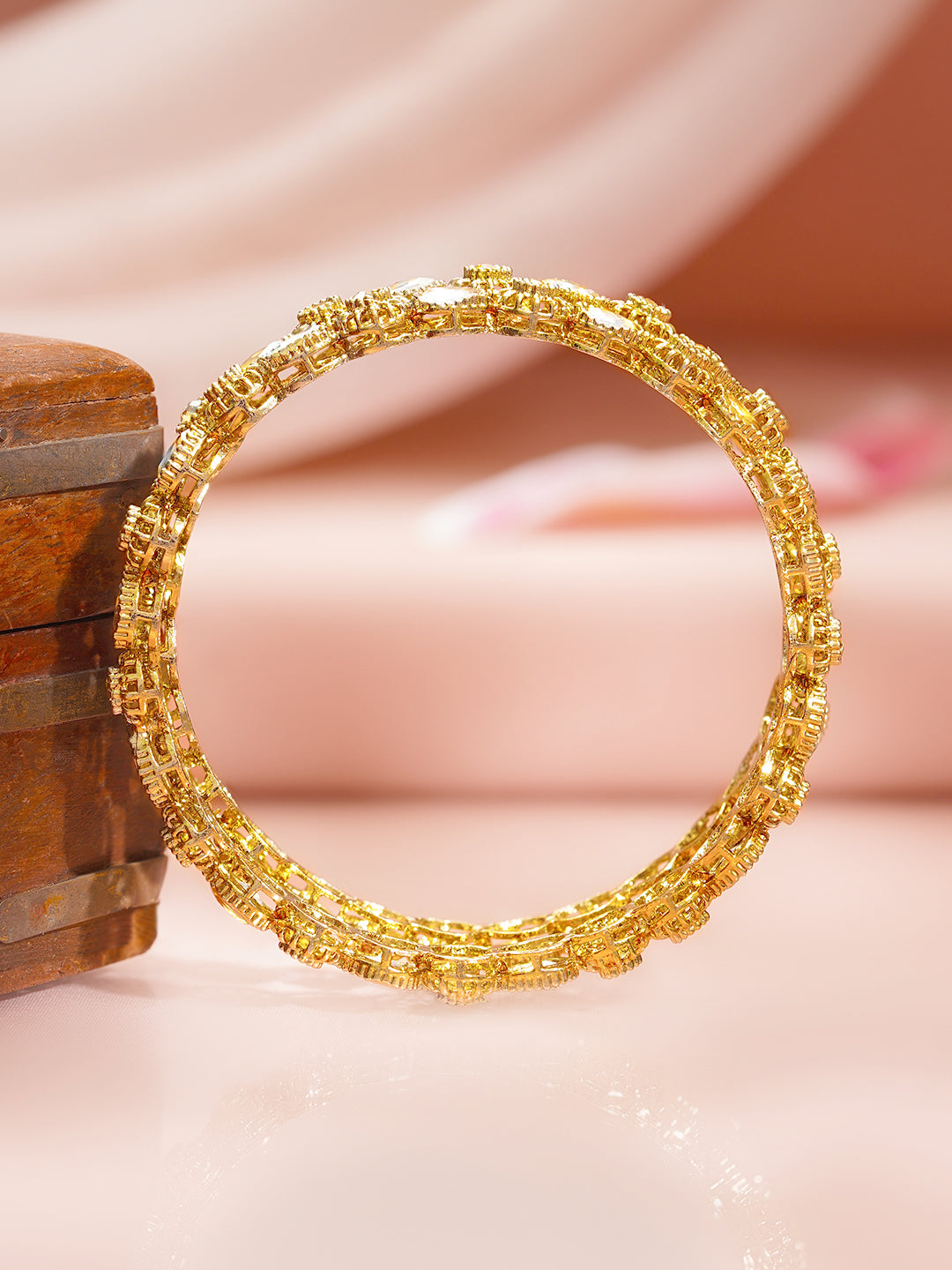 Champagne Glow Traditional Crystal Bangles