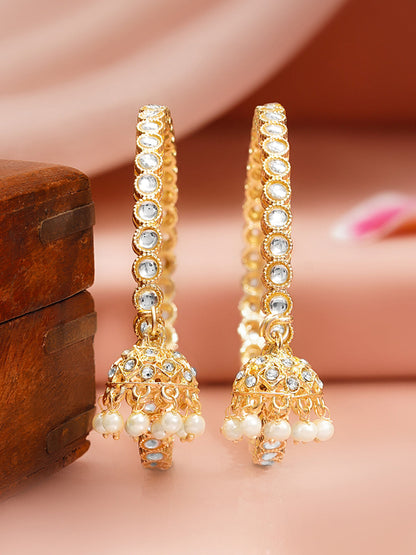Festive Jhumki Pearl Kundan Bangle Pair