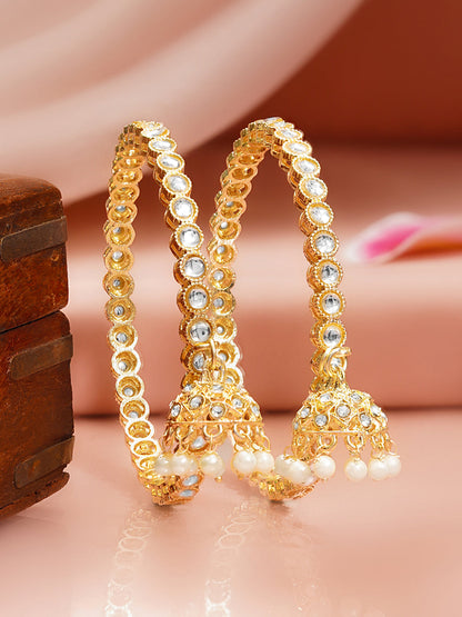 Festive Jhumki Pearl Kundan Bangle Pair