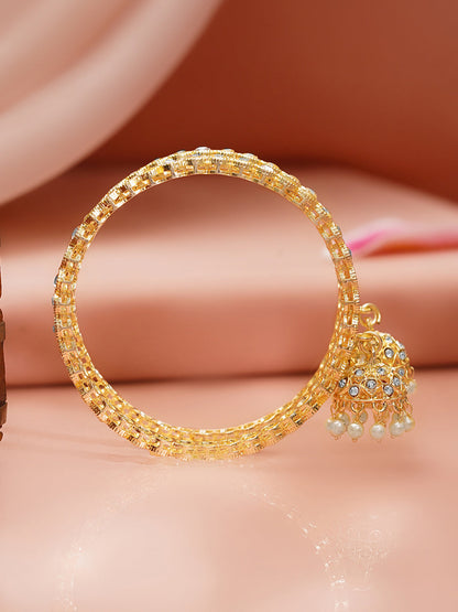 Festive Jhumki Pearl Kundan Bangle Pair