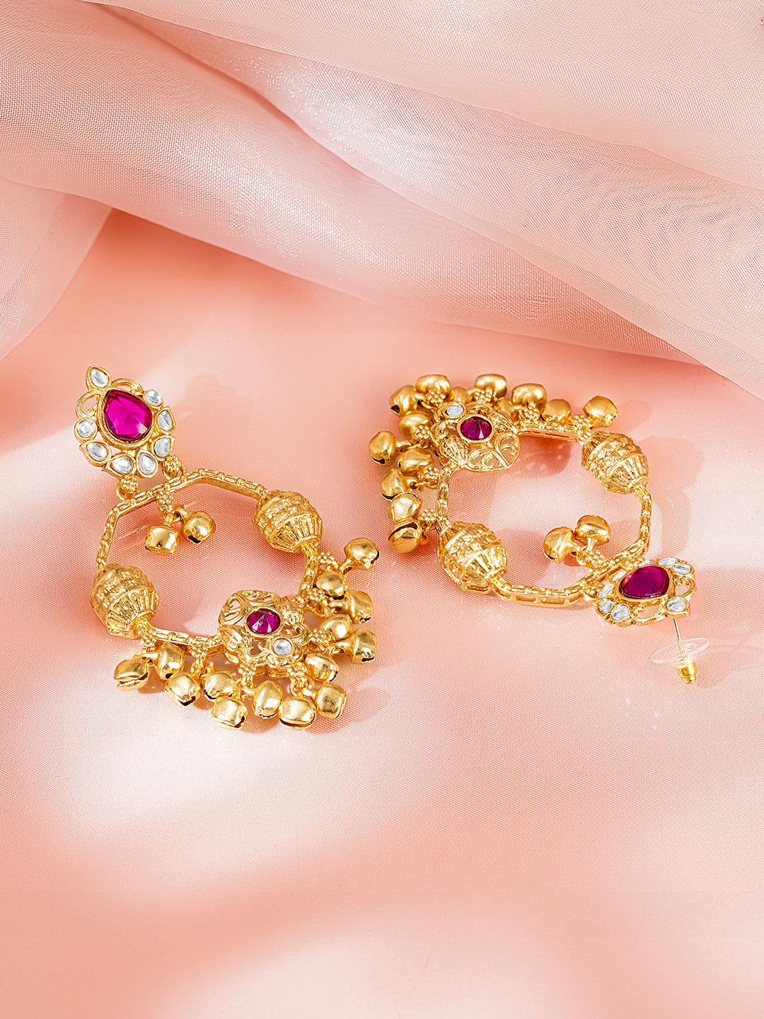Ruby Kundan Celebration Chandelier Earrings