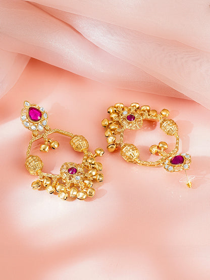 Ruby Kundan Celebration Chandelier Earrings