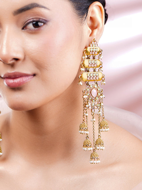 Royal Blush Festive Kashmiri Earrings