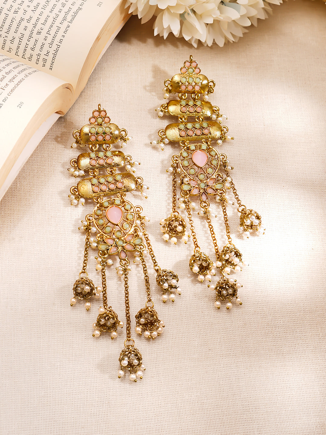 Royal Blush Festive Kashmiri Earrings