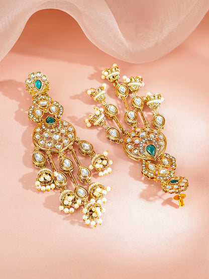 Emerald Bridal Jhumki Chandelier Earrings