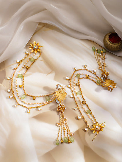 Wedding Glow Peacock Dangler Chain Earrings