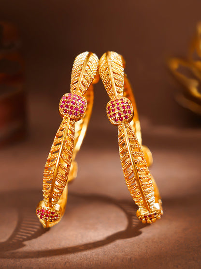 Festive Bloom Gold Plated Bangles
