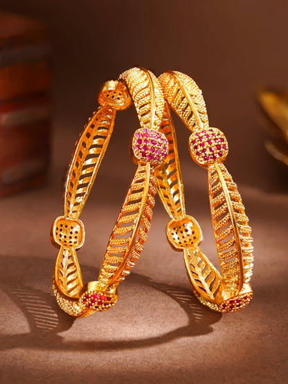 Festive Bloom Gold Plated Bangles