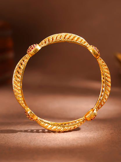 Festive Bloom Gold Plated Bangles