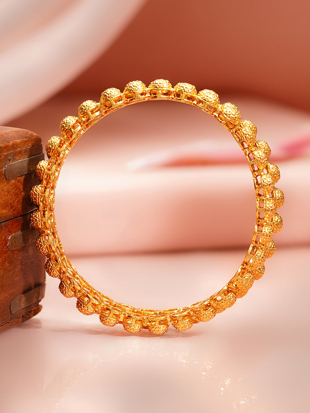 Golden Bead Glow Traditional Bangle Pair
