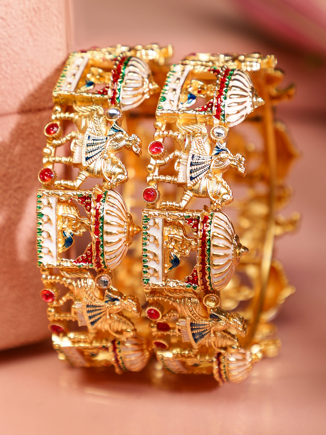 Temple-Inspired Colourful Bangles