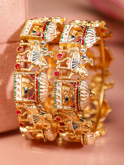 Temple-Inspired Colourful Bangles