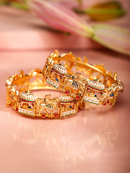 Temple-Inspired Colourful Bangles
