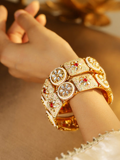 Festive Glam Red & Kundan Bangles