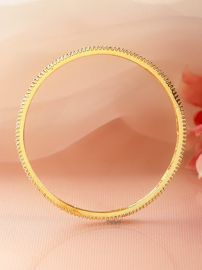 American Diamond Zirconia Studded Gold Bangles Set Of 4