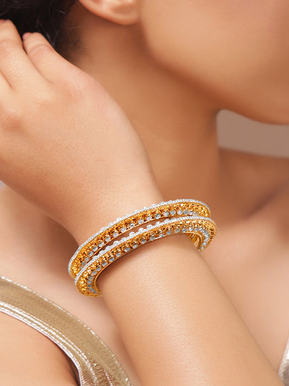 American Diamond Zirconia Bangles Set Of 2