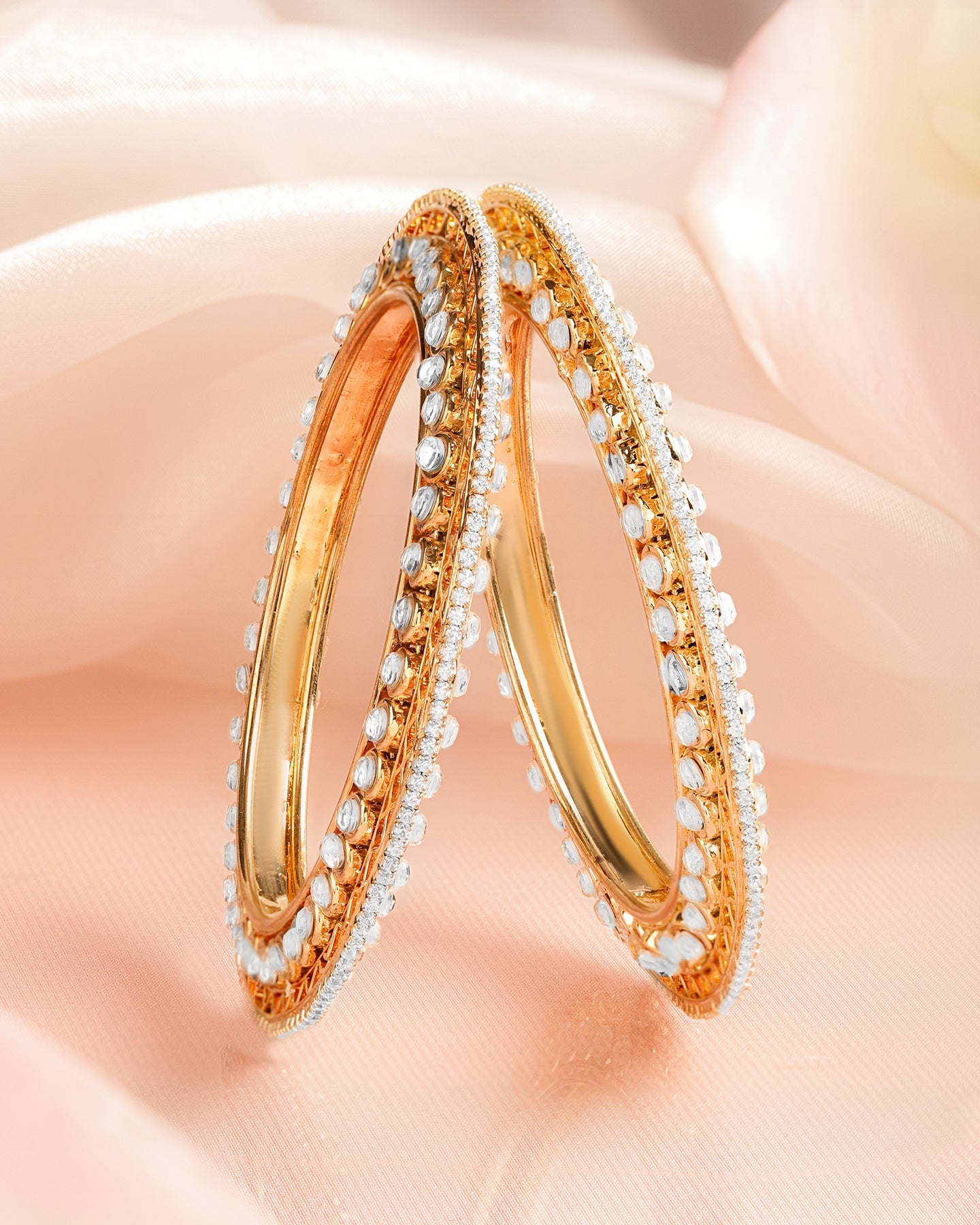 American Diamond Zirconia Bangles Set Of 2