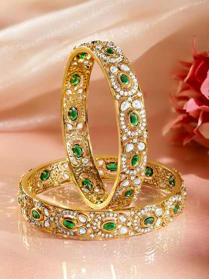 Golden Bangles Blooming in Regal Emerald