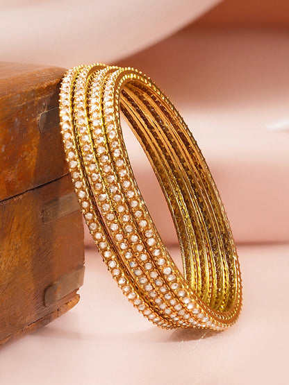 Champagne Spark Crystal Bangle Stack Set