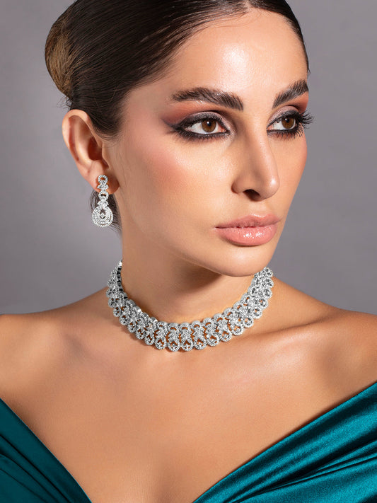 American Diamond Zirconia Choker Set