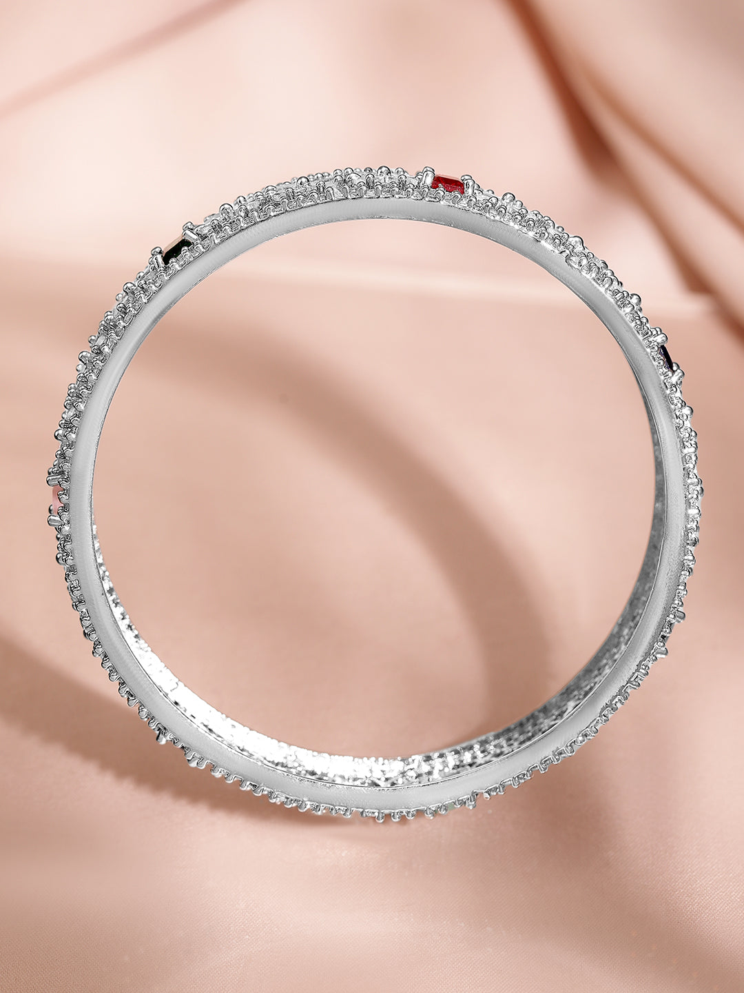 Blooming Colours in Silver Bangles