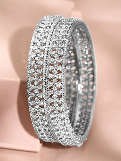 Silver Aura American Diamond Zirconia Bangles