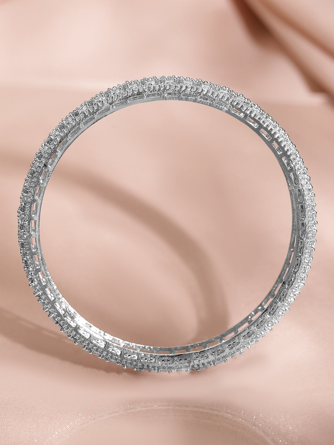 Silver Aura American Diamond Zirconia Bangles