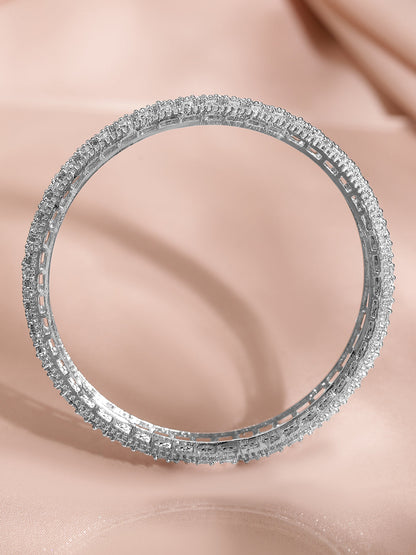 Silver Aura American Diamond Zirconia Bangles