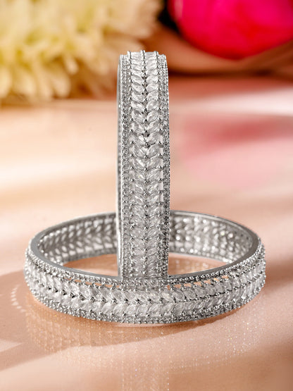 Silver-Moon Sparkle Bangles
