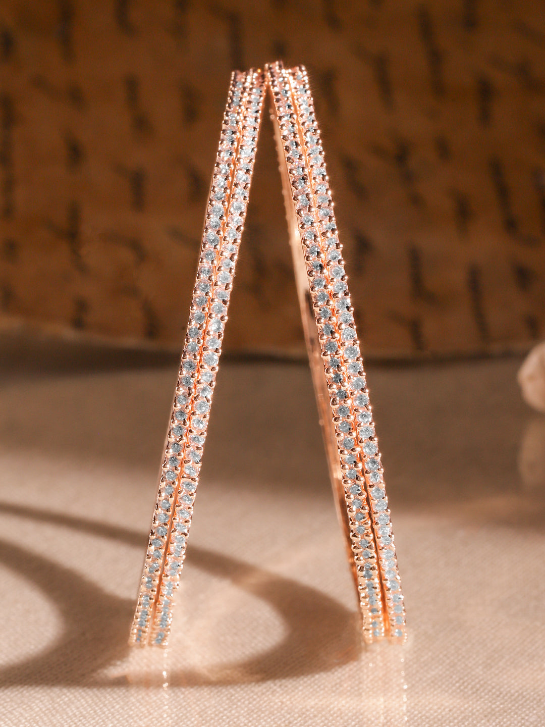 Rose Gold Glam American Diamond Zirconia Bangle