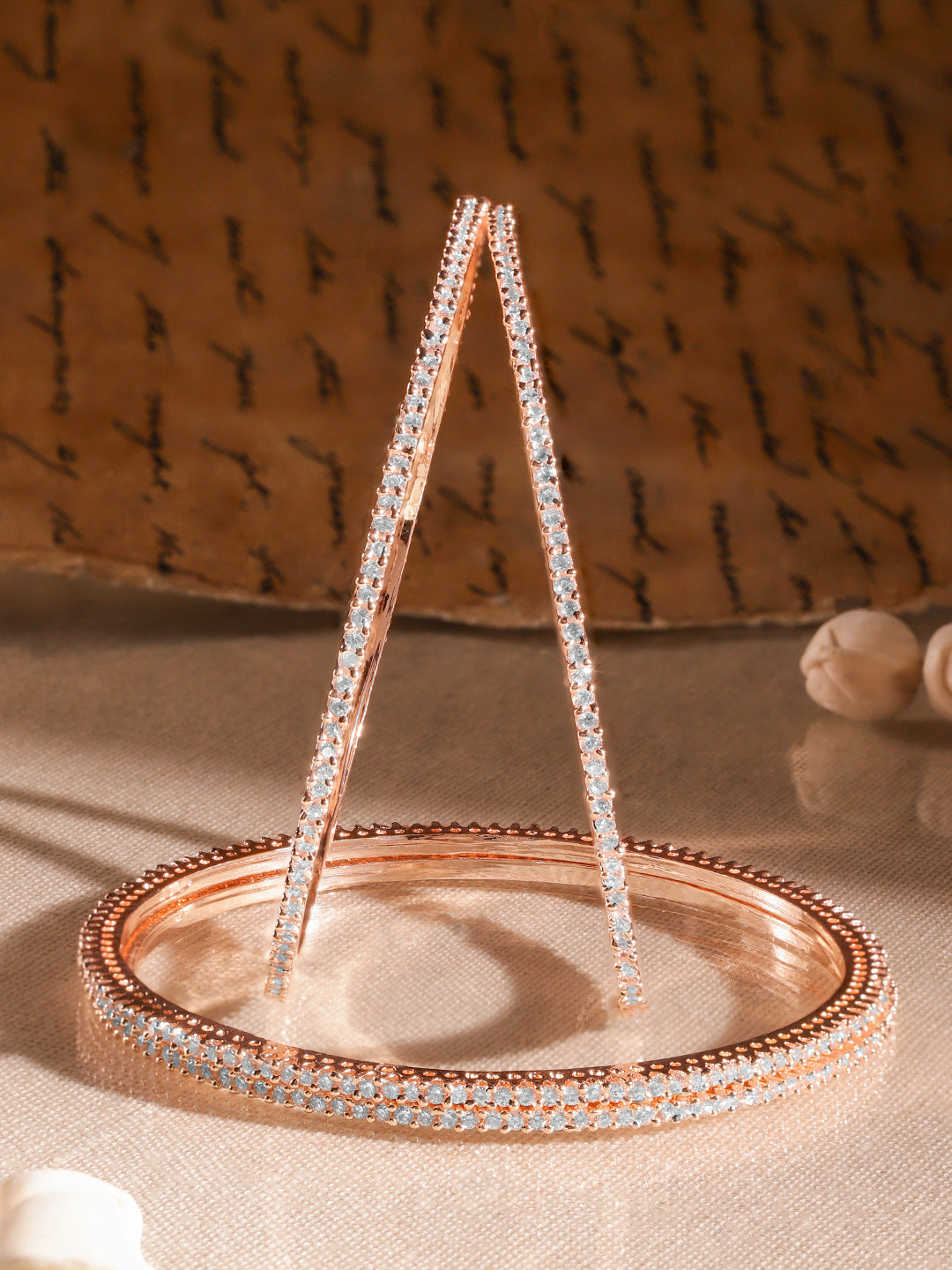 Rose Gold Glam American Diamond Zirconia Bangle