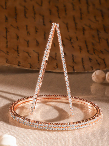 Rose Gold Glam American Diamond Zirconia Bangle