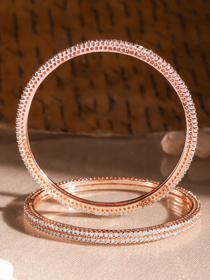 Rose Gold Glam American Diamond Zirconia Bangle