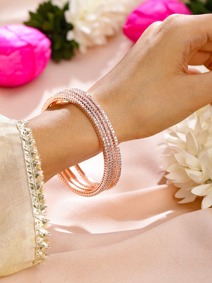 Rose Gold Glam American Diamond Zirconia Bangle