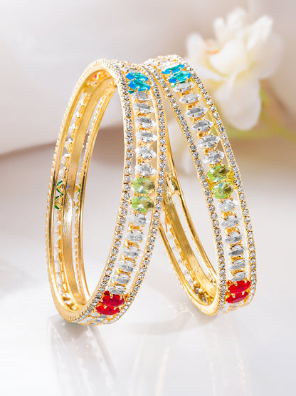 Set of 2 Multicolor Bloom Bangle Set