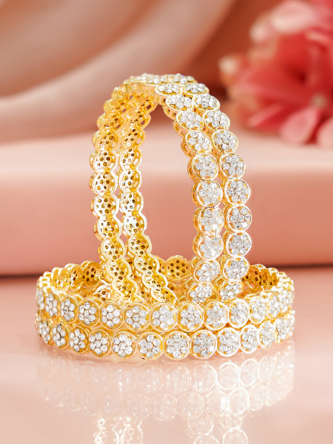 Celebration Glow Gold Plated Bangles