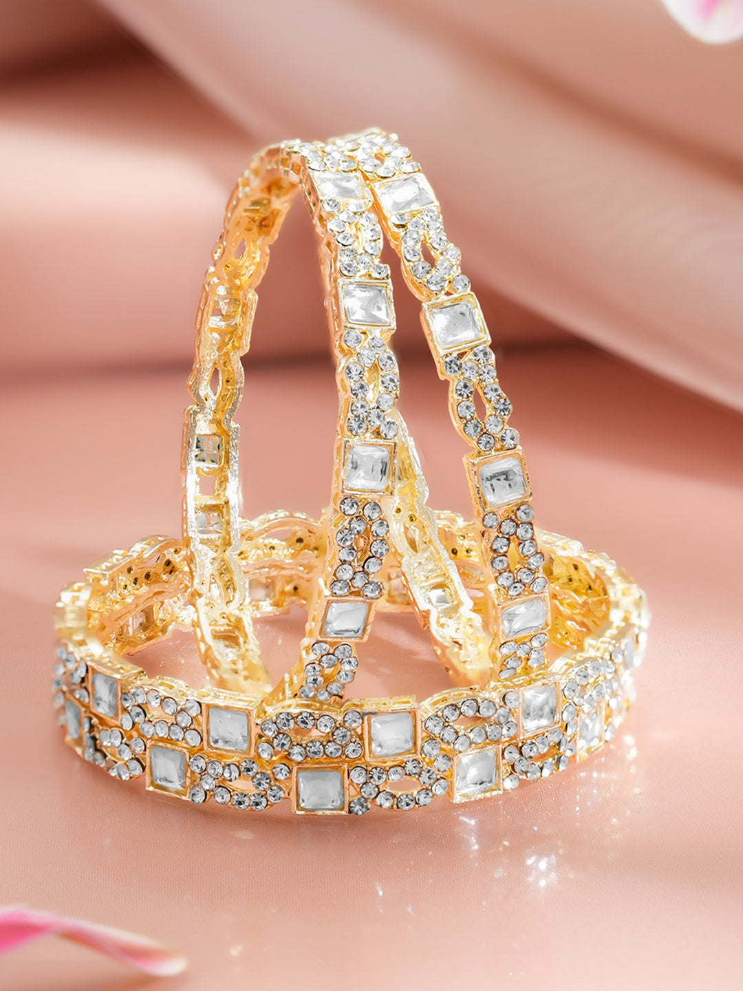 Kundan Crystal Embellished Designer Bangles