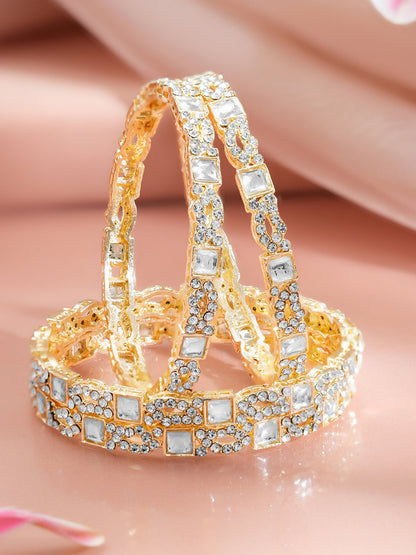 Kundan Crystal Embellished Designer Bangles