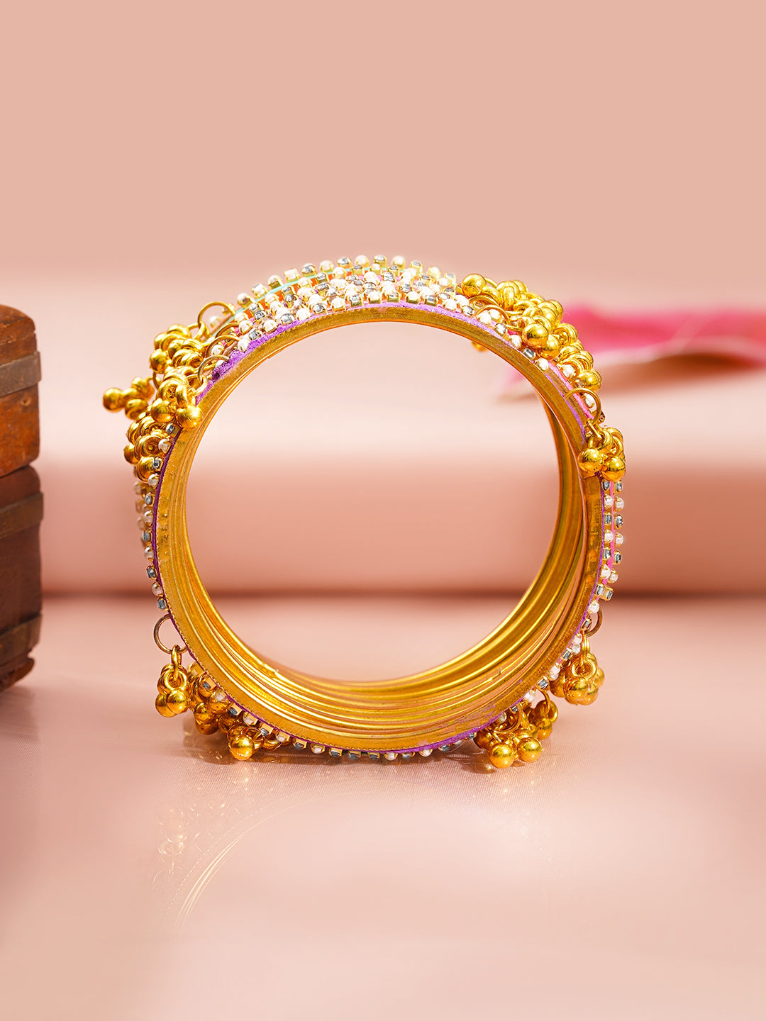 Kashmiri Multicolor Ghungroo Bangle Stack Set