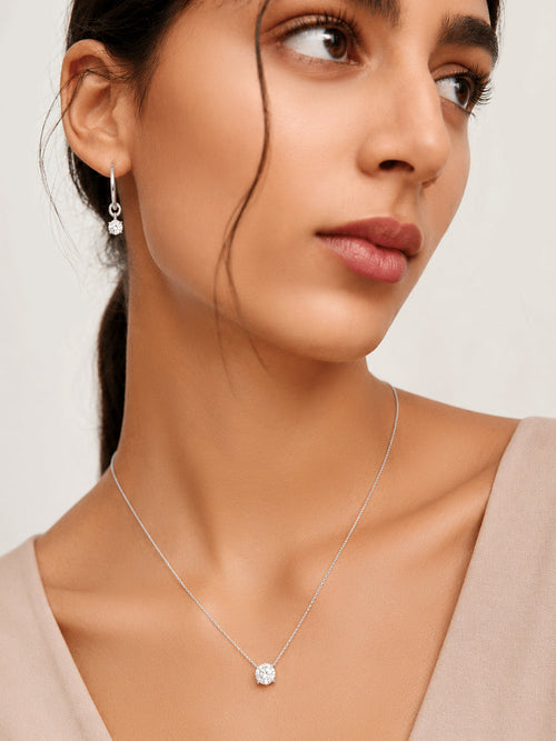Demi Fine Rhodium Plated Stainless Steel Minimal Necklace Set