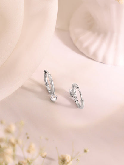 Demi Fine Rhodium Plated Stainless Steel Minimal Necklace Set