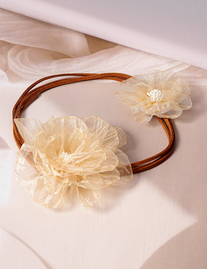 Delicately Graceful Pink Floral Statement Necklace