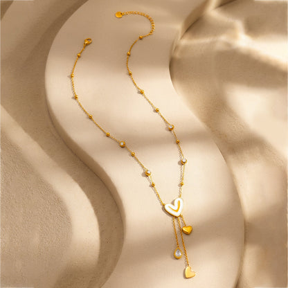 Demi Fine 18K Gold Plated Stainless Steel Heart Charm Pendant Necklace