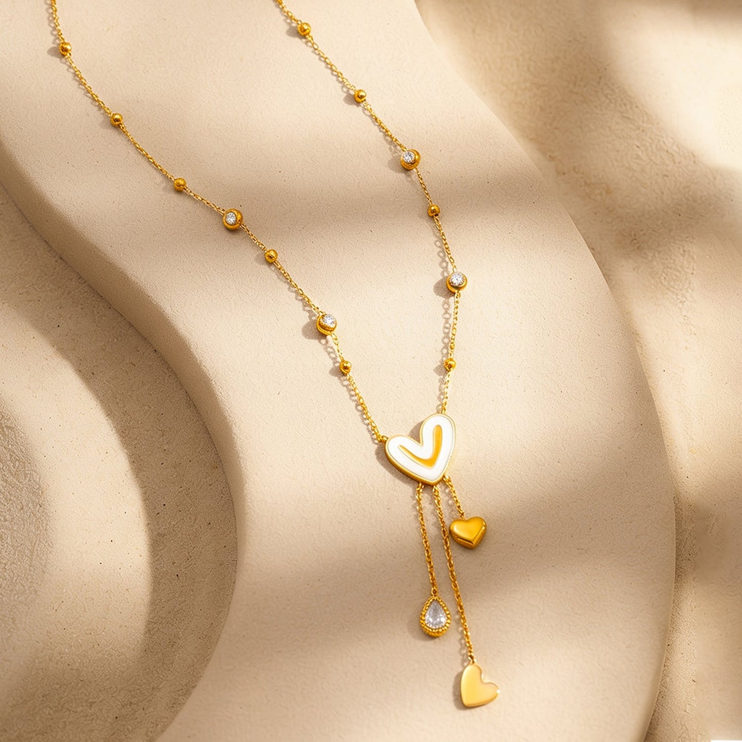Demi Fine 18K Gold Plated Stainless Steel Heart Charm Pendant Necklace