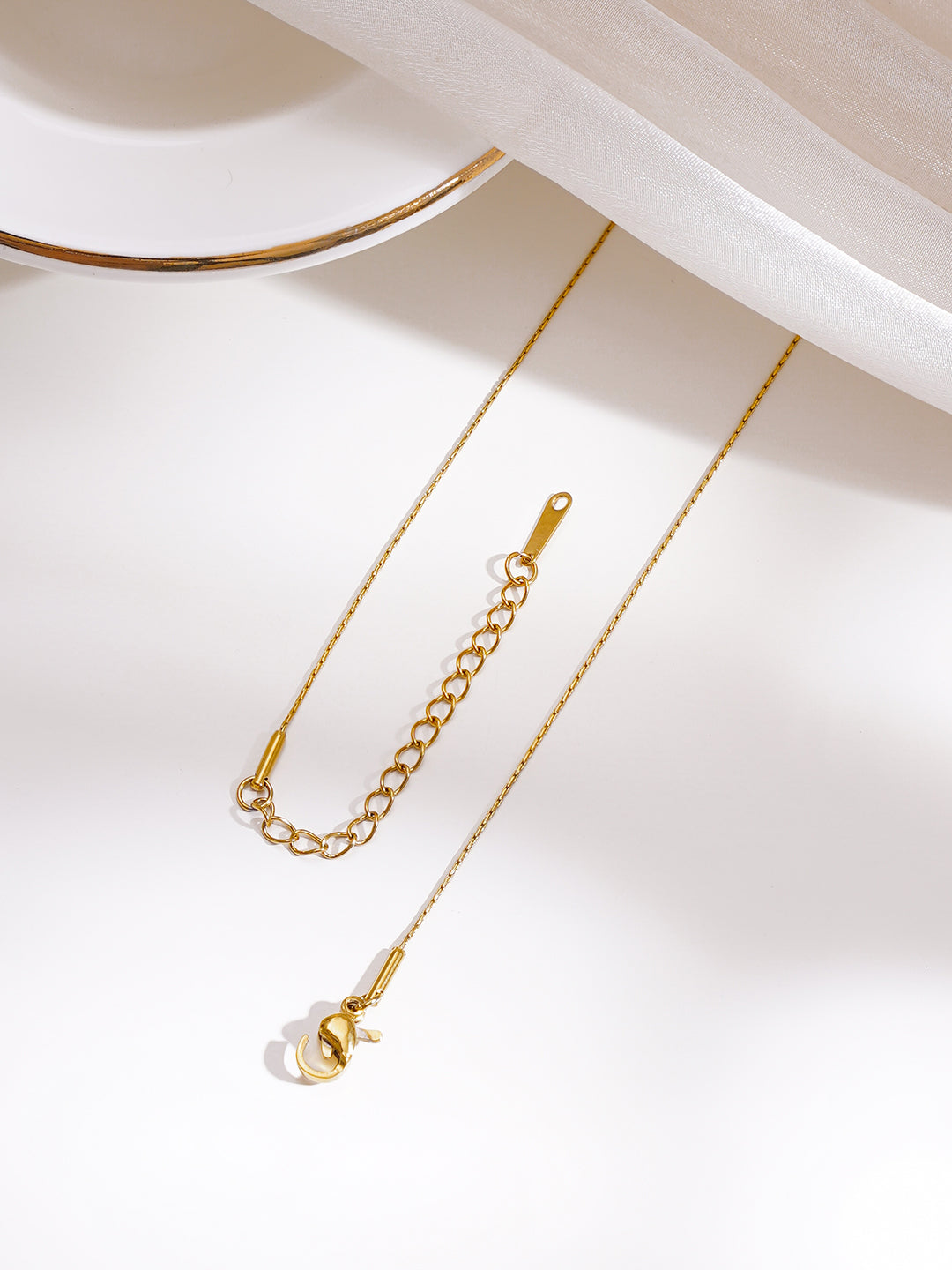 Demi Fine 18K Gold Plated Stainless Steel Crystal Heart Pendant Chain
