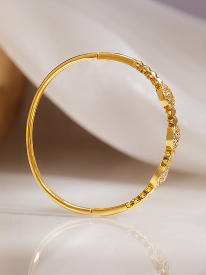 Gold Plated Cubic Link American Diamond Zirconia Bracelet