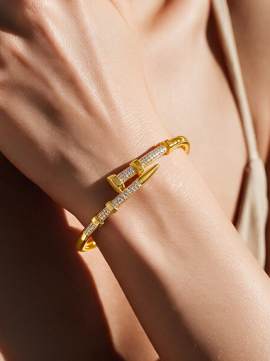 Gold Plated American Diamond Zirconia Bracelet