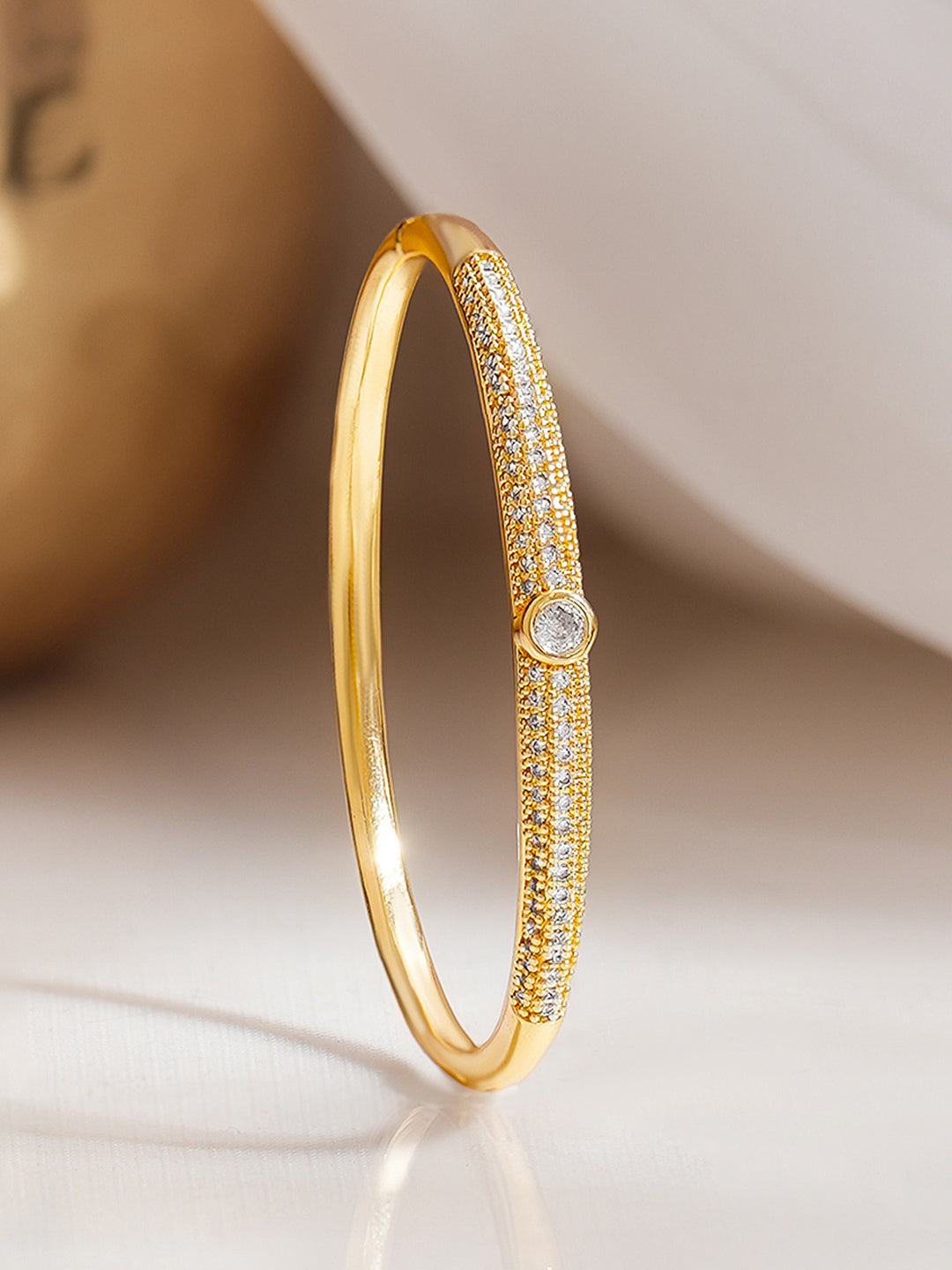 Gold Plated American Diamond Zirconia Bracelet