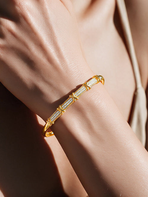 Gold Plated American Diamond Zirconia Bracelet